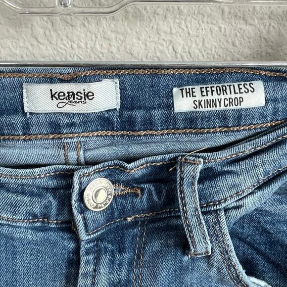 Kensie The Effortless Skinny Crop Jeans Women's 27 Mid Rise Distressed Stretch - Picture 5 of 5